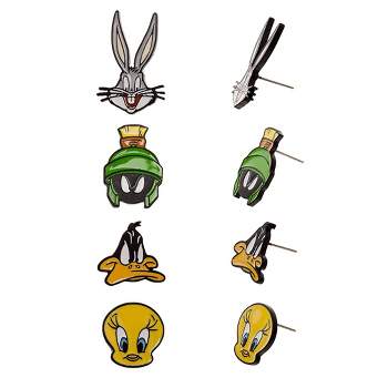 Looney Tunes Bugs Bunny Tweety Marvin The Martian Daffy Duck Earring Set 4 Pack Multicolored