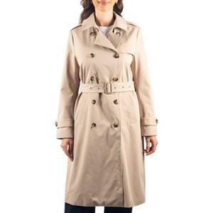 Alpine Swiss Carla Womens Waterproof Rain Trench Coat Long Rain Jacket Lightweight Raincoat Double Breasted Belted Overcoat - 1 of 4