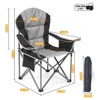 FURNIinspire Outdoor Portable Chairs Oversized Camping Folding Chair, Padded Chair With Cup Holder Storage, Cooler Bag, Black , 25.19"*25.19"*42.12" - 3 of 4