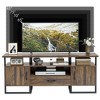 Industrial TV Stand for 65/70/75 TV Mid Century Modern TV Console Cabinet Living Room Entertainment Center with Storage Drawer Rustic Brown - 4 of 4