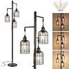 Vynxaria 68 Inch H LED Farmhouse Rustic Floor Lamp with 3 Hanging Birdcage Shades, Dimmable, for Bedroom, Office, Living Room, Bulbs Included - 3 of 4