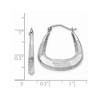 Black Bow Jewelry 4 x 23mm 14k White Gold Polished, Satin and D/C Striped Creole Hoops - 4 of 4