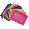 Paaaawaters Binder Pencil Pouches, Pencil Pouch for 3 Ring Binder, Clear Window Zipper Pencil Case Bluk 10 Pack 5 Colors - 2 of 4