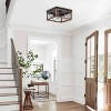 Farmhouse Semi Flush Mount Ceiling Light, Square Wood and Black Metal Cage Fixture with 3 Lights - 4 of 4
