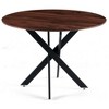42.1"BLACK AND WOOD COLOR Table Mid-century Dining Table for 4-6 people With Round Mdf Table Top, Pedestal Dining Table - 3 of 3