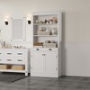 5-Tier Bookshelf with Doors & Drawer – 70" Tall Wooden Storage Cabinet, Modern Bookcase for Living Room & Office - 2 of 4
