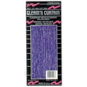 Beistle 8' x 3' 1-Ply Flame Resistant Gleam 'N Curtain Purple 2/Pack 55410-PL - 1 of 1