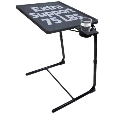 5 Star Super Deals TV Tray Table Portable Foldable & Adjustable - Laptop, Eating, Drawing, Snack Plastic Tray Table Stand - Black