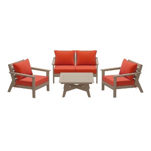 WestinTrends Avalon Outdoor 5-Piece Modular Sectional Patio Furniture Sofa Set - 1 of 4