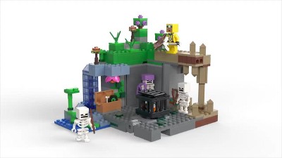LEGO Minecraft The Skeleton Dungeon Set, 21189 Construction Toy for Kids  with Caves, Mobs and Figures with Crossbow Accessories