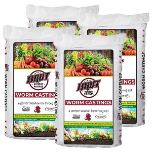 Brut Worm Farms Organic Worm Castings Soil Builder, 30 Pound Bag (4 Pack) - 1 of 4