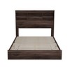 NicBex Queen Vintage Wood Platform Bed Frame with Storage Headboard and Charging Station,No Box Spring Needed,White/Walnut/Gray - 4 of 4
