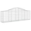 vidaXL Arched Gabion Baskets 4 Piece Set, 78.7"x11.8"x23.6"/31.5", Galvanized Iron, Decorative & Sound-Insulating Garden Features - 3 of 4