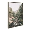 Kate and Laurel Sylvie Meet Me Here, Highland Cow Muted Mountain Landscape and Minimalist Evergreen Trees Sketch Framed Canvas Set by Various Artists - 2 of 4