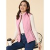 Allegra K Women's Stand Collar Lightweight Gilet Quilted Zip Vest - 3 of 4