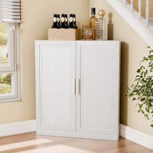 Spassway Wine Bar Cabinet with Adjustable Shelves Home Corner Coffee Cabinet Small Kitchen Buffet Sideboard for Living Room Dining Room - 1 of 4