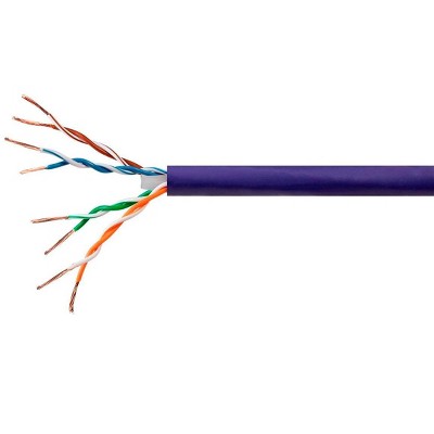 Monoprice Cat6 Ethernet Bulk Cable - 1000 Feet - Purple | Network Internet Cord - Solid, 550Mhz, UTP, CMP, Plenum, Pure Bare Copper Wire, 23AWG