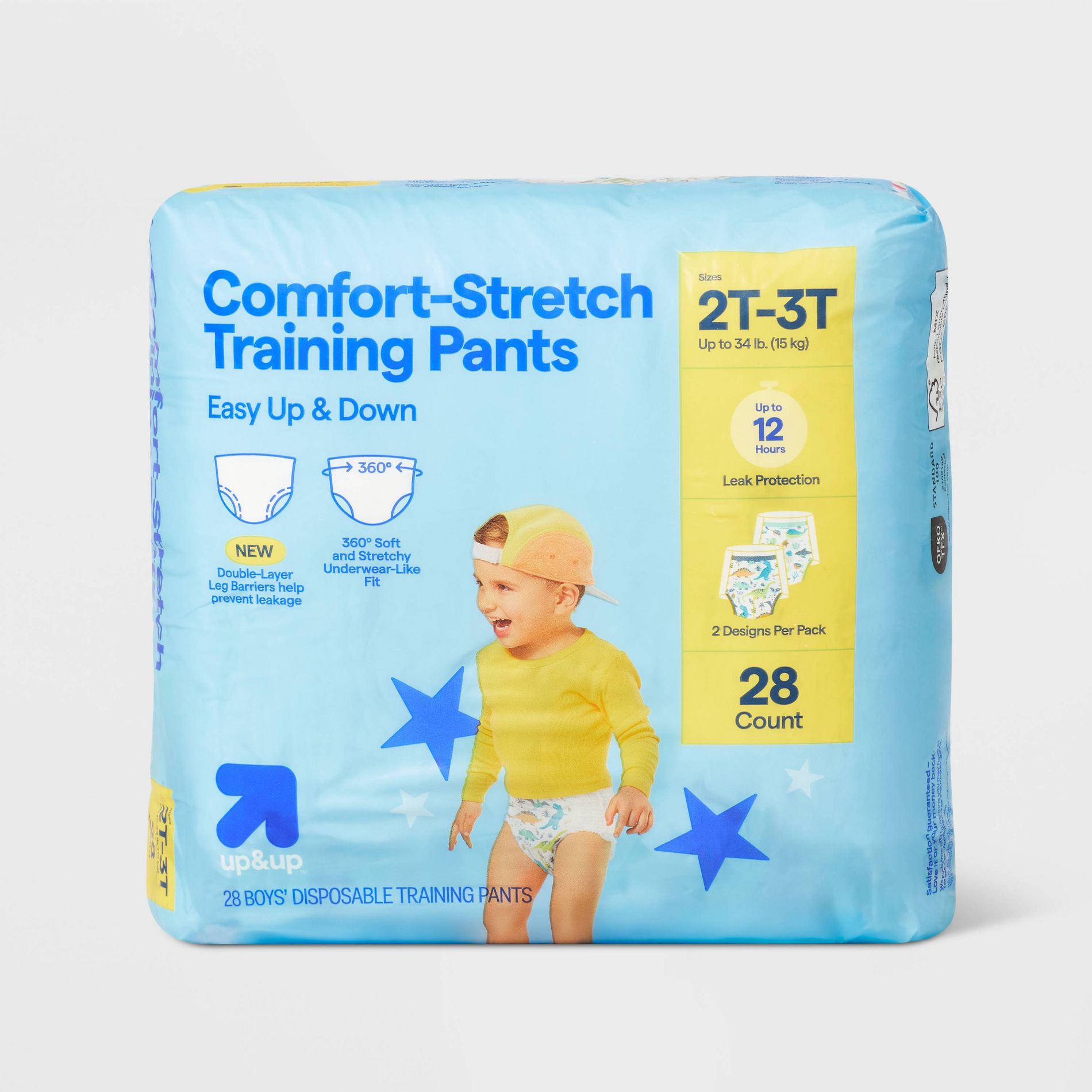 Boys' Disposable Training Pants - 2T-3T - 28ct - up&up™: Absorption Channels, Wetness Indicator, Latex-Free, Leak Guards