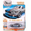 2017 Ford Mustang GT Tribute Edition Ingot Silver Metallic with Petty Blue and Red 1/64 Diecast Model Car by Auto World - 4 of 4