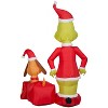 Gemmy Christmas Airblown Inflatable Grinch w/Max out of Present, 5.5 ft Tall - 4 of 4