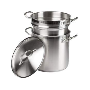 Winco Double Boiler with Cover, Stainless Steel