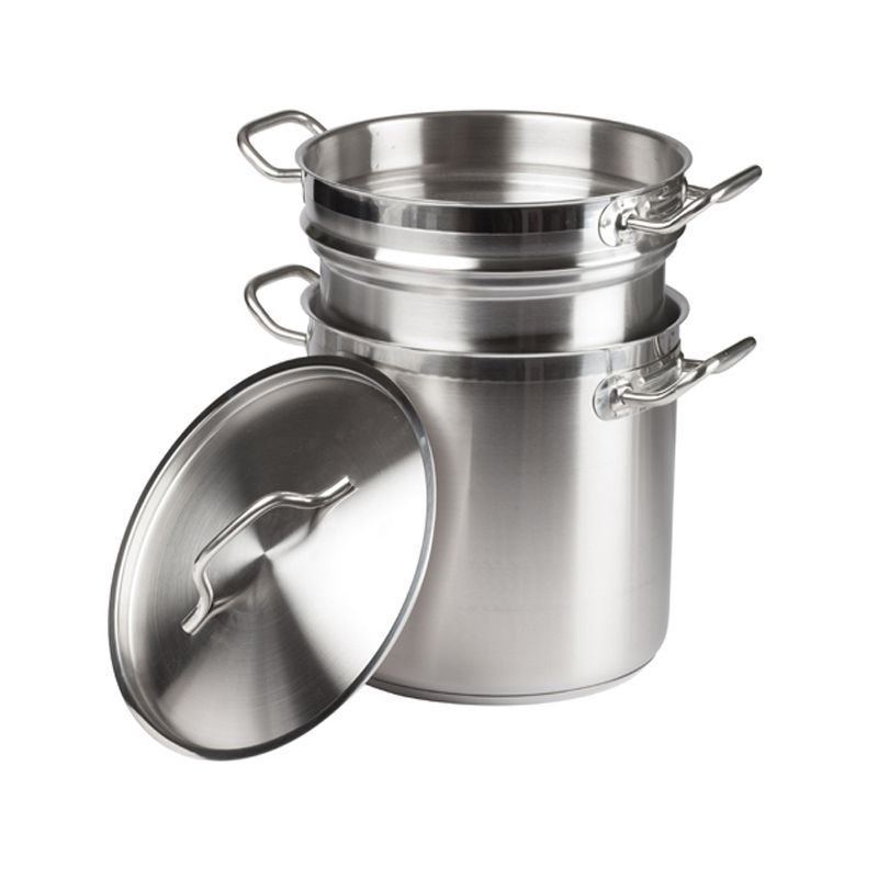 Winco Double Boiler with Cover, Stainless Steel, 1 of 3