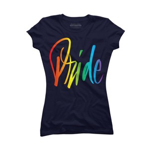 Adult Design By Humans Rainbow Cursive Letters Pride By machmigo T-Shirt - 1 of 2