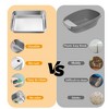 Stainless Steel Cat Litter Box with Lid and Scoop - 3 of 4