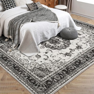 Garvee 10x13 Washable Vintage Area Rug - Traditional Oriental Medallion Floral Carpet