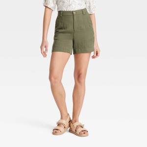 Women's High-Rise Flat-Front Chino Shorts - A New Day™ - 1 of 3