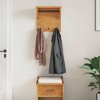 Aghana Digitals Rustic Wall-Mounted Coat Rack with 3 Hooks & Shelf, Solid Pine Wood, Varnished - 3 of 4