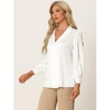 Allegra K Women's Satin Long Sleeve Work Business Casual Button Down Shirt - 4 of 4
