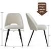 Set of 4 Edwin Upholstered Faux Shearling Side Chair Black Legs -Maison Boucle - 3 of 4