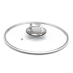 Livwell Brands Diamond Clad 14" Tempered Glass Lid with Silicone Rim and Cool Touch Insulated Handle: Dishwasher-Safe, Lifetime Warranty - 1 of 4