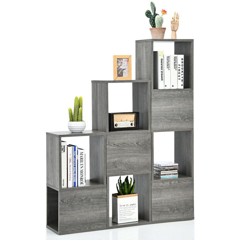 Costway Bookshelf Free Combination Bookcase Storage Organizer Display Shelf Gray, 1 of 10