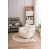 Chic Crate-Plush Teddy Bean Bag Chair – Tufted Foam Recliner with Removable Cover, Ivory - 3 of 4