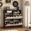 TIRAMISUBEST 4-Door Shoe Storage Cabinet - Freestanding Flip-Drawer Organizer with Wooden Handles, Anti-Tip Design for Entryway & Hallway - 2 of 4