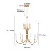 LNC Eclinataric 6-light 24" Modern Candle Medium Crystal Chandelier, Gold and White - 3 of 4