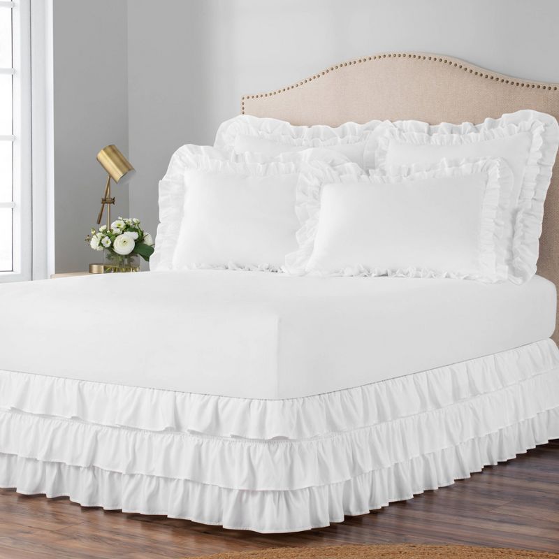 Belles & Whistles 3-Tiered Ruffle 15" Drop Bed Skirt, 3 of 7