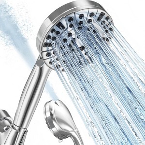Attop Shower Head,10 Functions High Pressure shower head with handheld 2 Power Wash, Non-Clogging Nozzles, Leakproof 6.5ft Hose&Metal Bracket - 1 of 4
