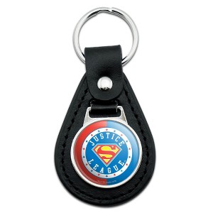 Justice League Superman Athletic Logo Black Leather Keychain - 1 of 4