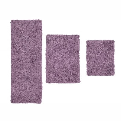 Fantasia Bath Rug Collection Cotton Shaggy Pattern Tufted Set of 3 Bath Rug Set - Home Weavers