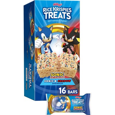 Rice Krispies Treats Crispy Marshmallow Squares Sonic and Shadow Sprinkles - 11.2oz/16ct