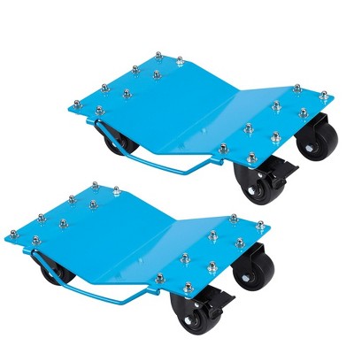 Car Dolly Set of 2 with 4000 lb Capacity, Steel Heavy Duty Car Mover Wheel Dollies with Antiskid Plate & 360 Degree Rotatable Wheel, 16"x13"