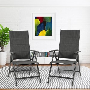 Kozyard Coolmen 2-Piece Outdoor Patio Dining Chair Set – Foldable Deck Chairs with Breathable, Padded Textilene Seats for Patio and Garden Use - 1 of 4