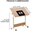 Small Standing Desk, Adjustable Height Desktop, Foldable Stand Up Desk with Wheels Mobile Computer Table, Sit Stand up Desk, for Small Spaces - 2 of 3