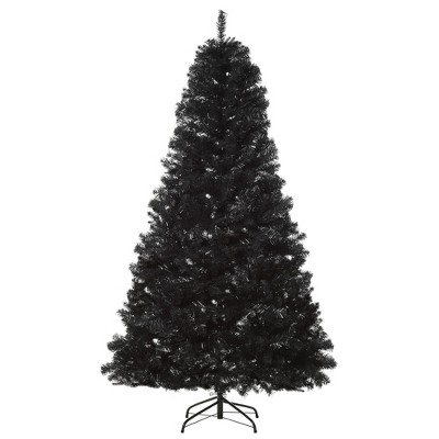 TopComfy Christmas Tree Stand 7FT Unlit Douglas Fir Tree with Realistic Branches for Holiday Decor, Black, 50.5"*50.5"*82.8"