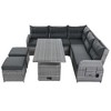 Outdoor Rattan Furniture Set, Patio Seating Group Conversation Set with Height-Adjustable Table and Recliner Seats -ModernLuxe - 4 of 4