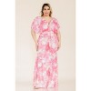 Slickblue Women’s Plus Size Mermaid Maxi Dress, Printed Venezia, Tie Waist Style, Pink, Size 1XL–3XL - 3 of 4