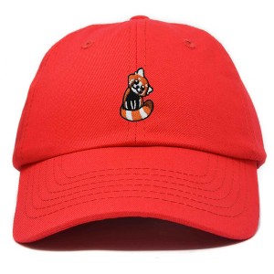 Dalix Red Panda Embroidered Cotton Dad Hat Cute Animal Adjustable Baseball Cap for Outdoor Style Womens - 1 of 4